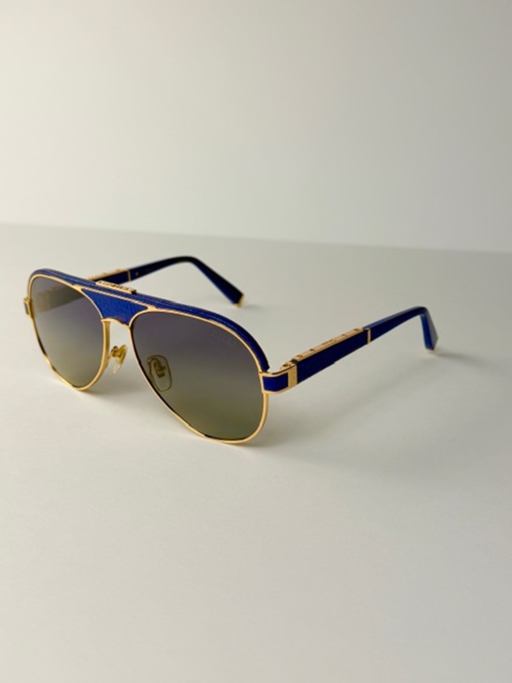 Zilli ZL 65047 C09 Blue/Gold Titanium Sunglasses New Authentic